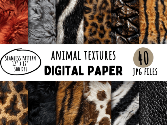 40 Animal Textures Seamless Patterns: Elevating Your Creative Projects with Premium Digital Assets