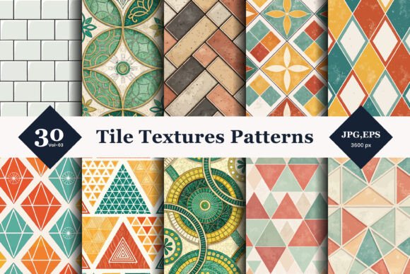 Brick Tile Texture Seamless Patterns 3