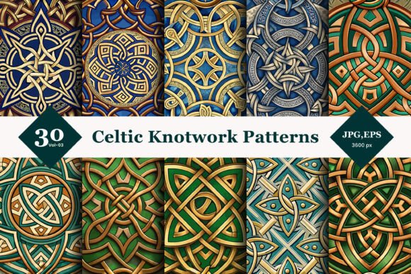 Celtic Knotwork Seamless Patterns 03