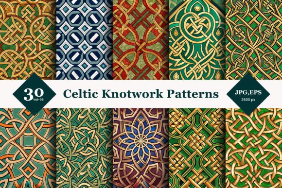 Celtic Knotwork Seamless Patterns 06