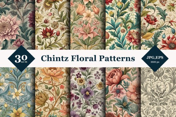 Chintz Floral Seamless Patterns 06