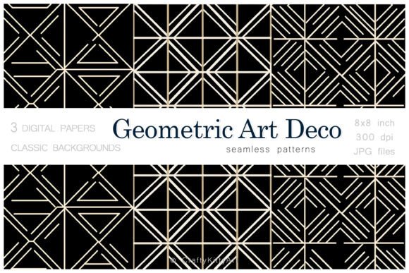 Elevating Digital Design with Geometric Art Deco Seamless Patterns