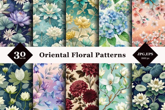 Embracing Eastern Elegance: The Art and Utility of Oriental Floral Seamless Patterns 06