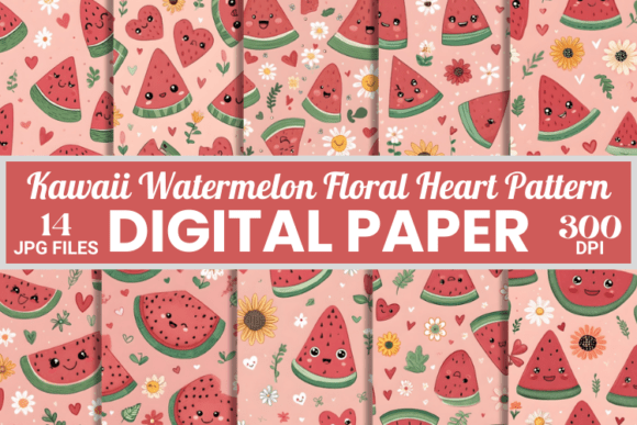 Kawaii Watermelon Floral Heart Patterns: A Comprehensive Guide to Digital Paper Design and Application