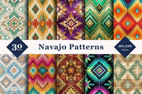 Navajo Style Seamless Patterns 02: A Digital Resource for Authentic Design