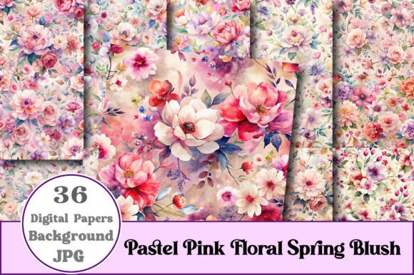 Pastel Pink Floral Spring Blush Patterns: A Versatile Digital Resource for Creative Projects