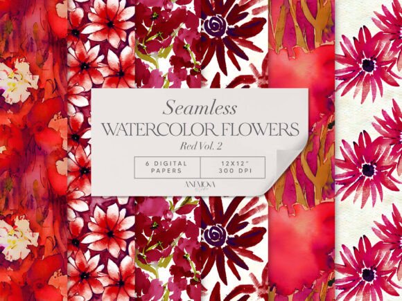 Red Watercolor Floral Seamless Patterns: A Strategic Asset for Creative Workflows