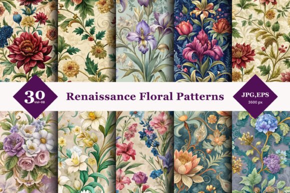 Renaissance Floral Seamless Patterns 08: A Guide to Timeless Elegance in Design