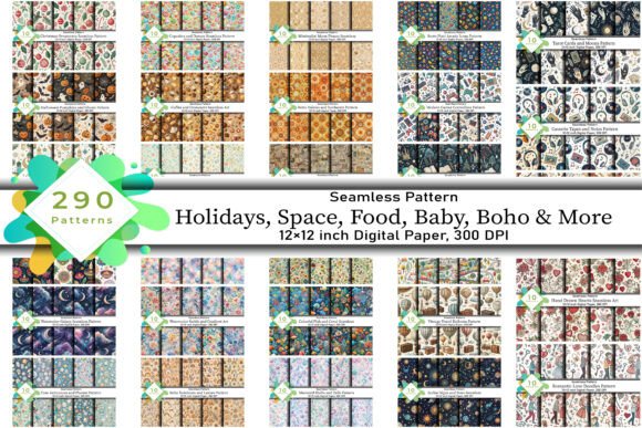 Seamless Digital Paper Patterns Bundle