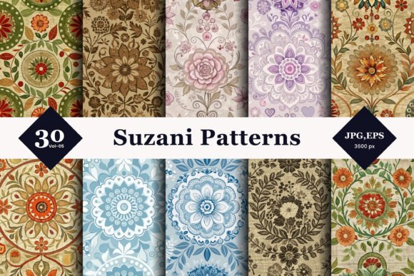 Suzani Style Seamless Patterns 05