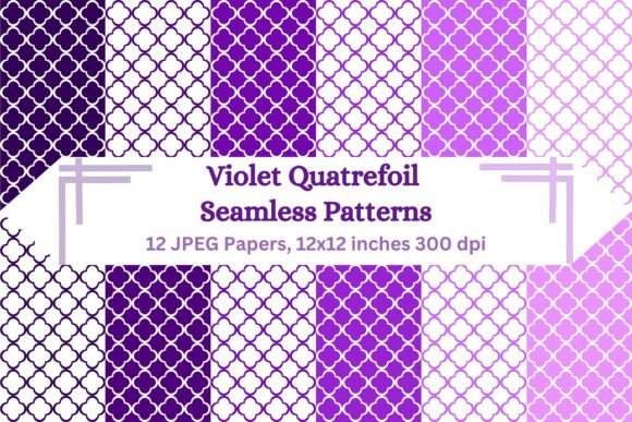 Violet Quatrefoil Seamless Patterns
