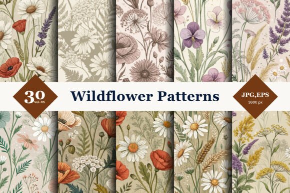 Wildflower Seamless Patterns 05: Elevate Your Design Workflow